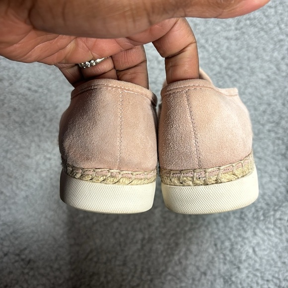 💚👖Vince Camuto Espadrilles 7.5 Loafers Slide On Suede Leather Soft Pale Pink - Picture 10 of 13
